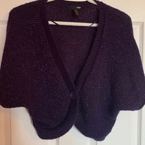 🔥3 For $30🔥 H&M Purple Metallic Shrug Cardigan L